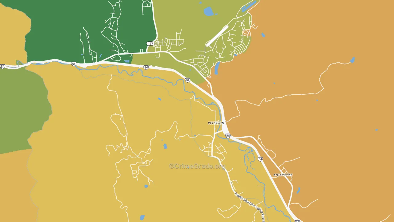 Peterson, UT Map of Theft Rates