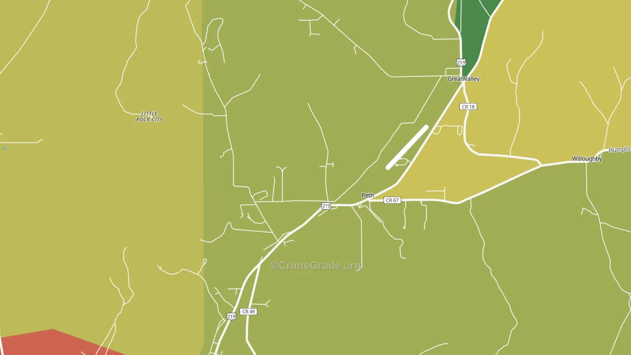 Peth, NY Map of Theft Rates