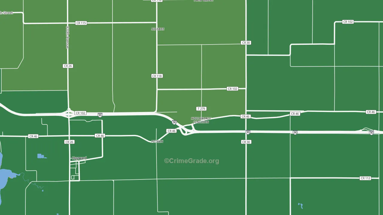Petran, MN Map of Theft Rates