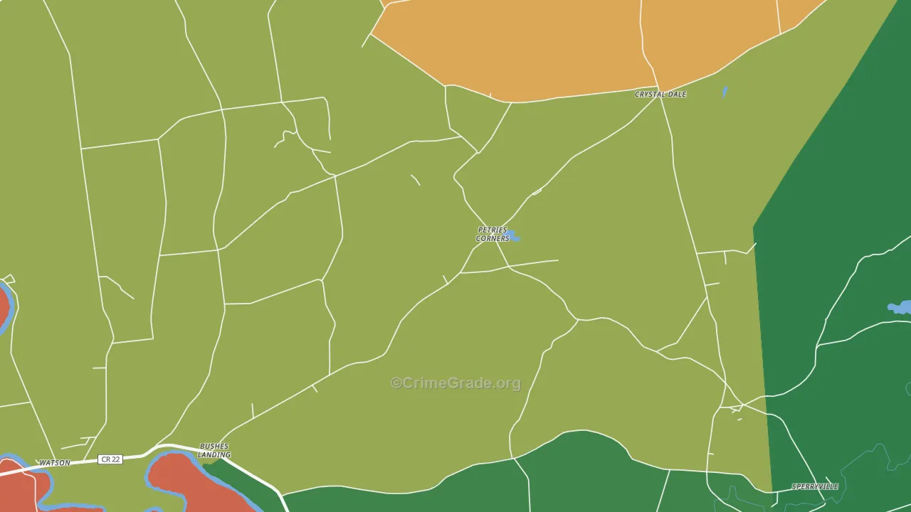 Petries Corners, NY Map of Theft Rates