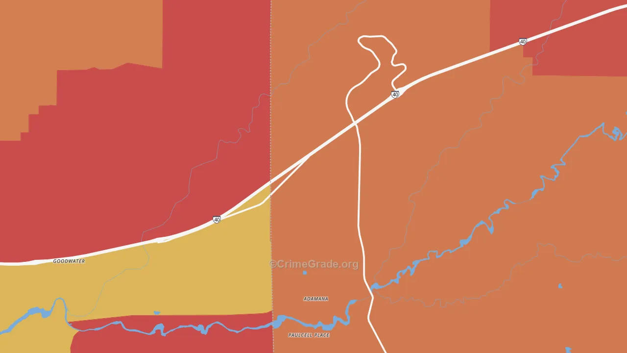 Petrified Forest Natl Pk, AZ Map of Theft Rates