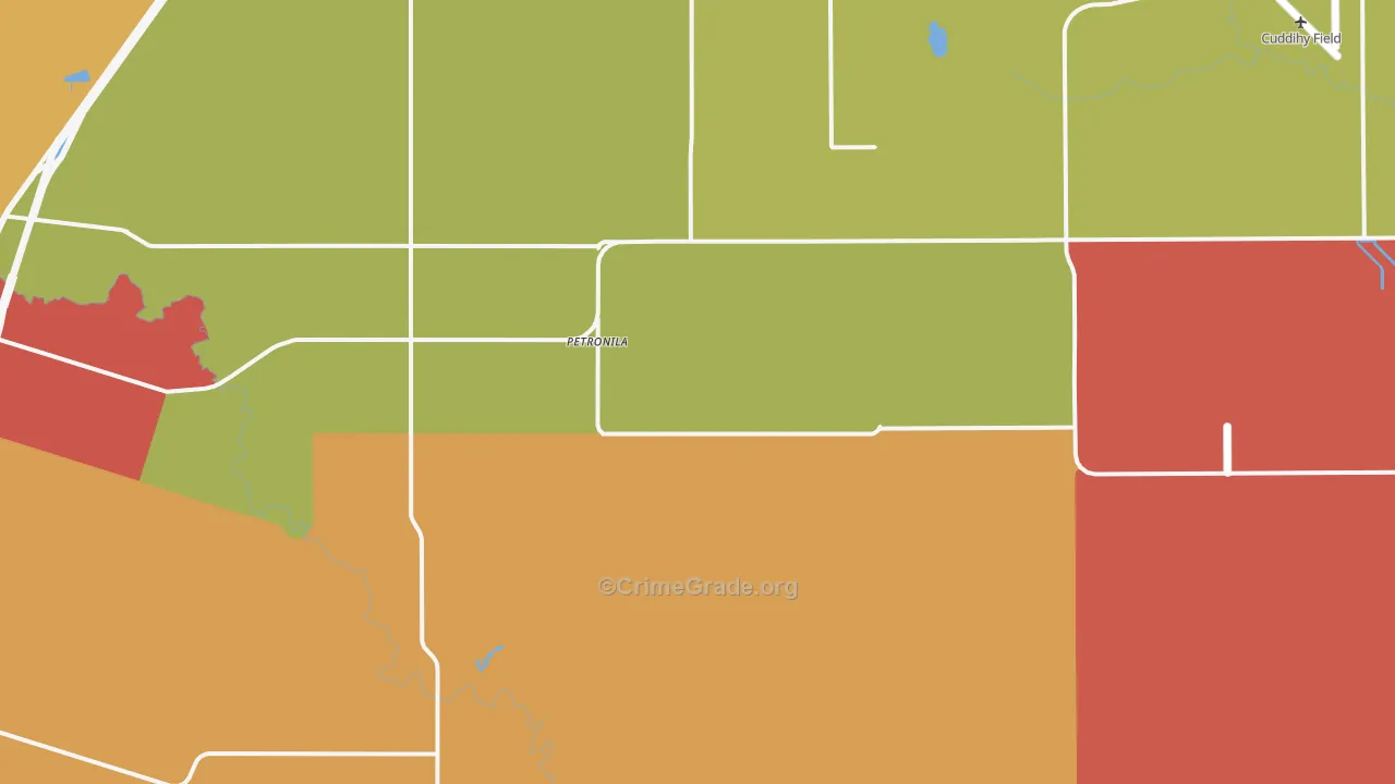 Petronila, TX Map of Theft Rates