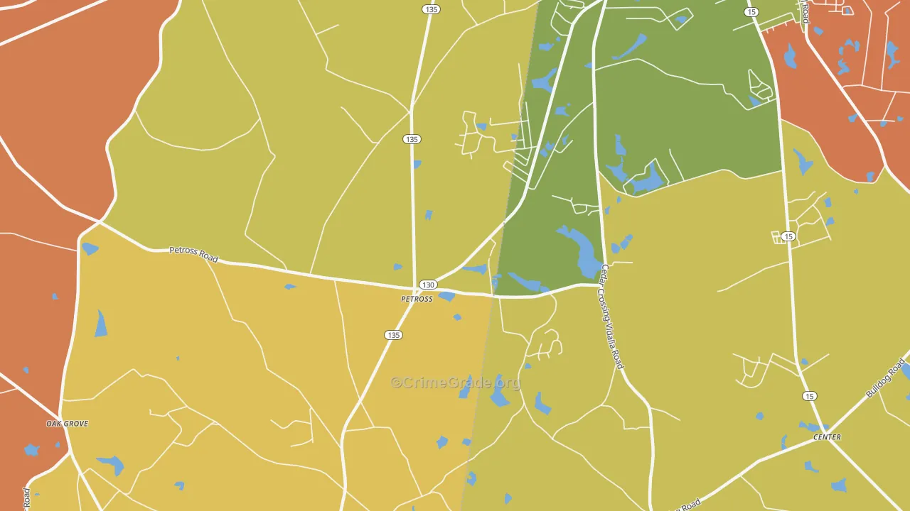 Petross, GA Map of Theft Rates