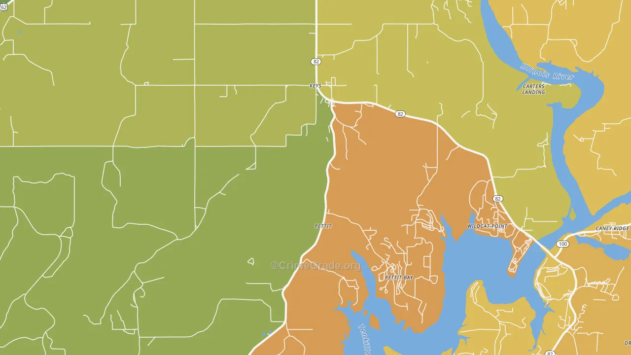 Pettit, OK Map of Theft Rates