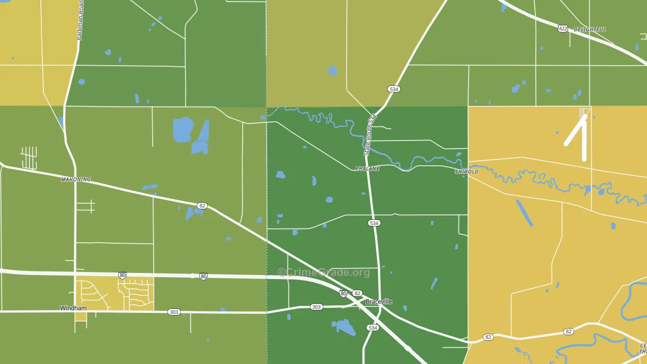 Phalanx, OH Map of Theft Rates