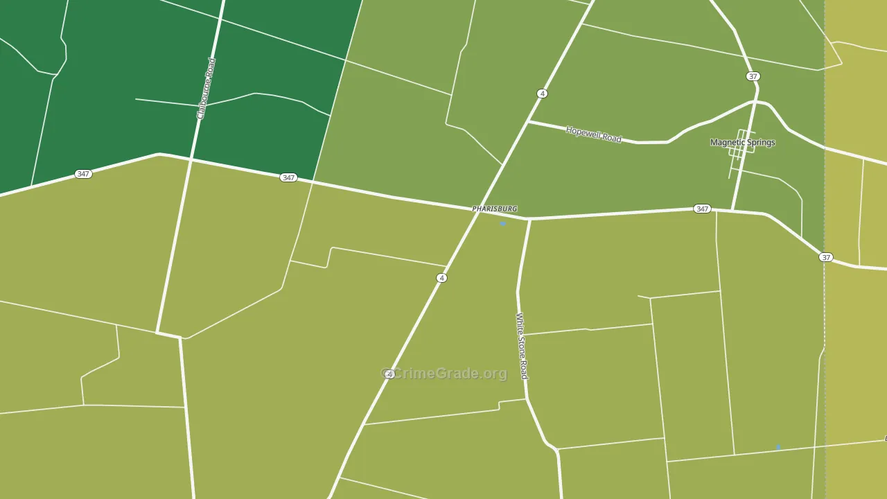 Pharisburg, OH Map of Theft Rates