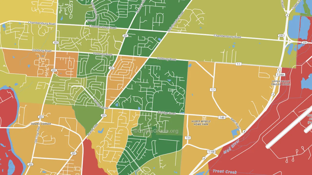 Pheasant Hill, Dayton, OH Map of Theft Rates