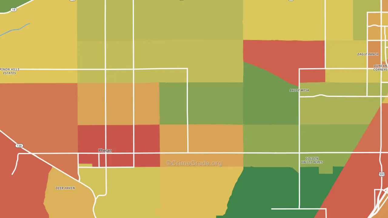 Phelan, CA Map of Theft Rates
