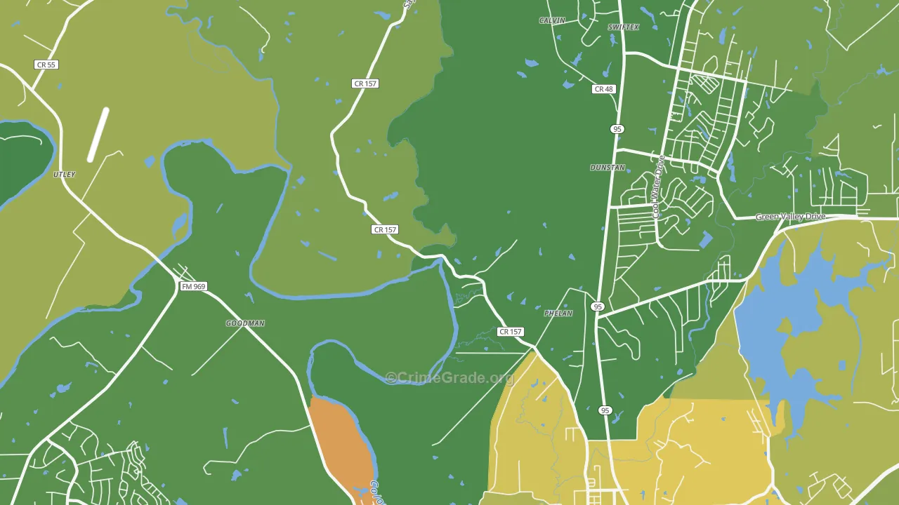 Phelan, TX Map of Theft Rates