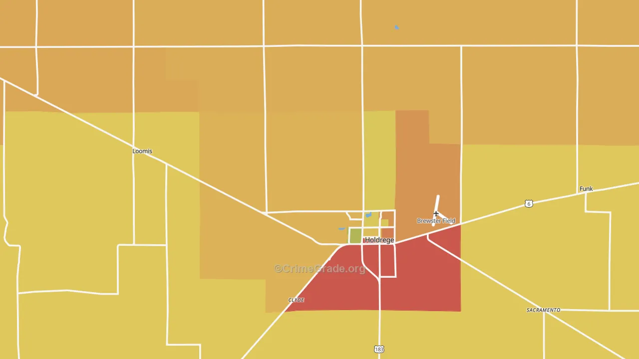 Phelps County, NE Map of Theft Rates