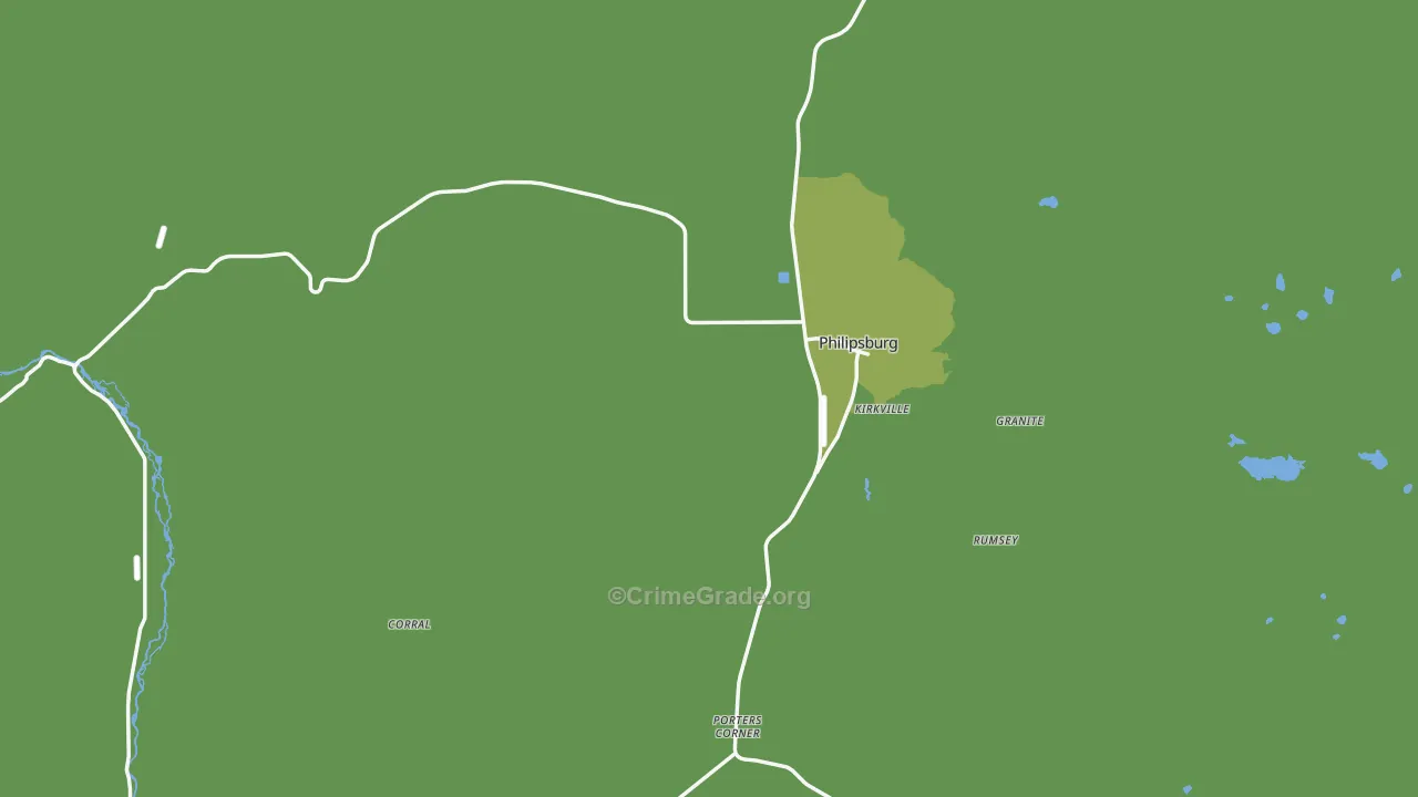 Philipsburg, MT Map of Theft Rates