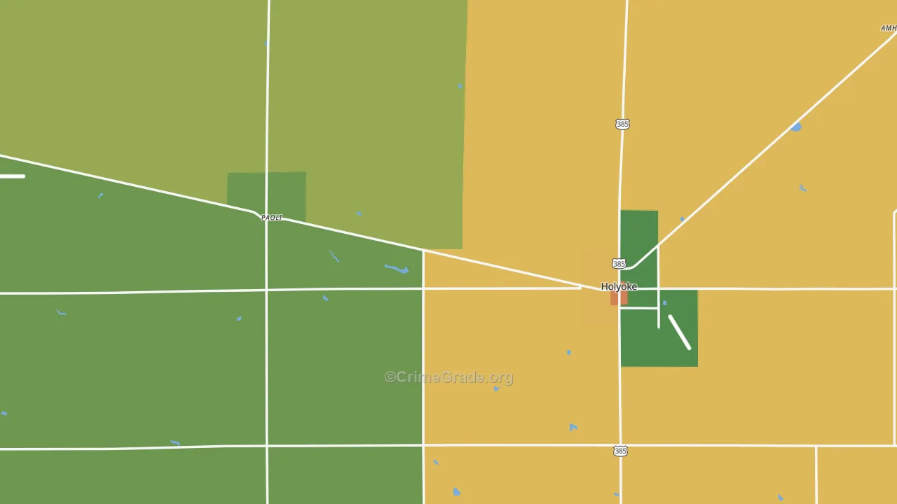 Phillips County, CO Map of Theft Rates