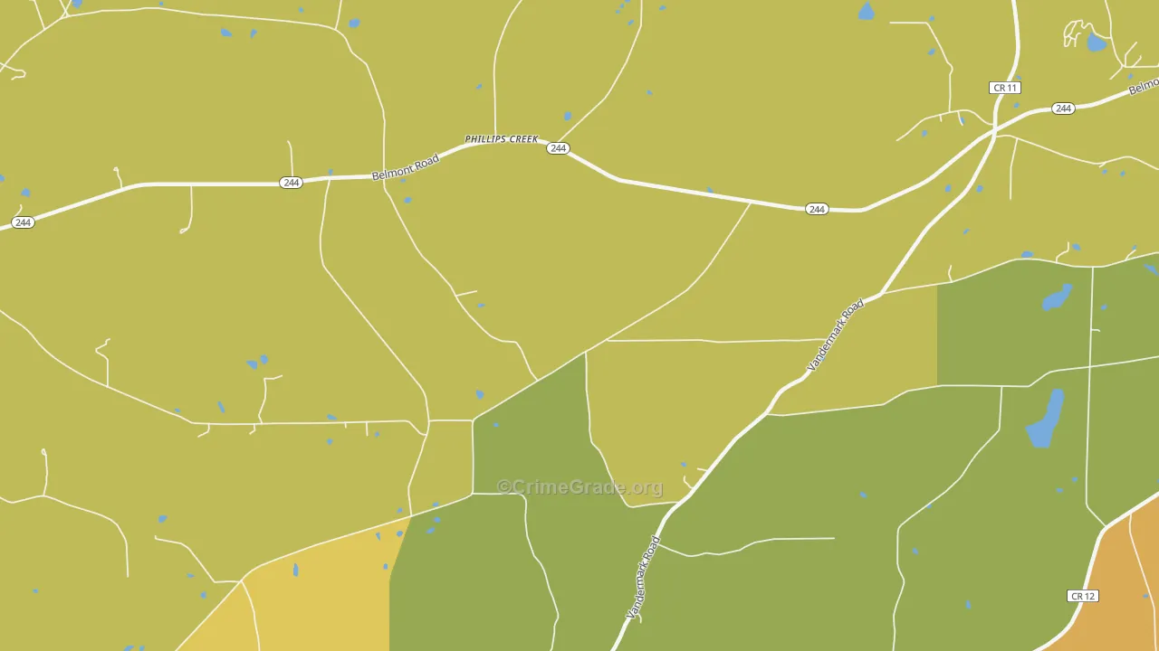 Phillips Creek, NY Map of Theft Rates