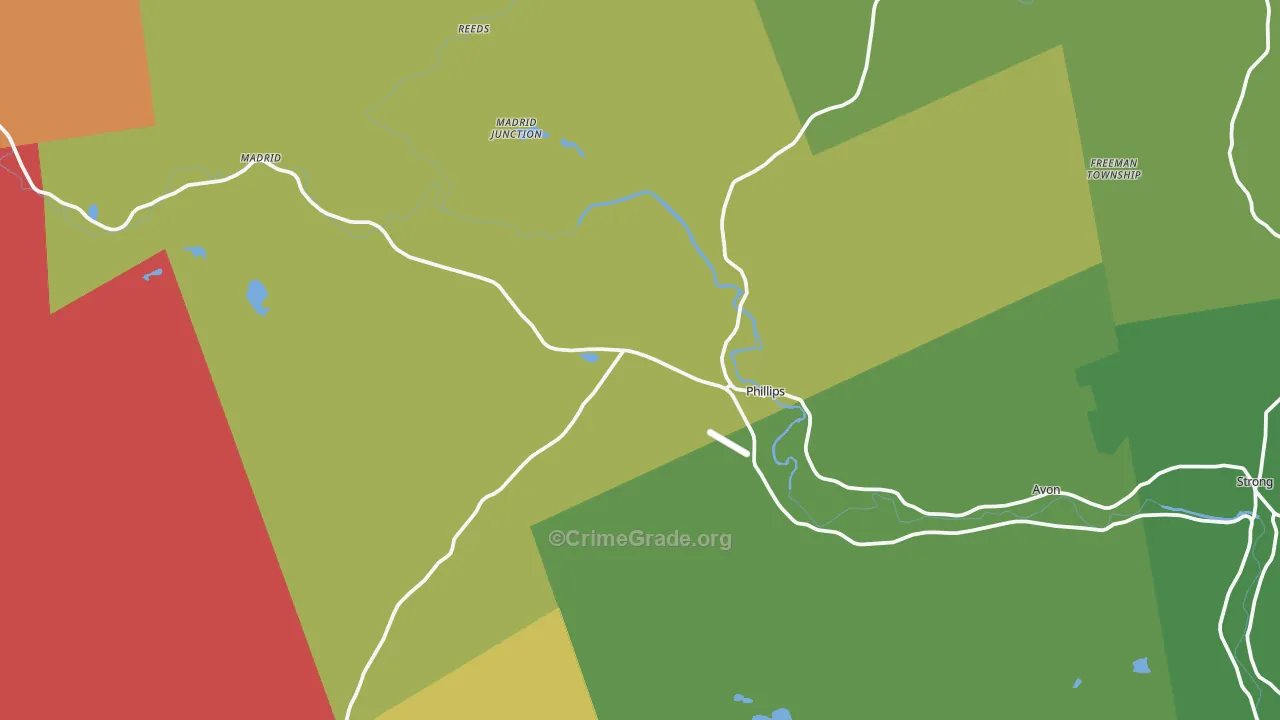 Phillips, ME Map of Theft Rates