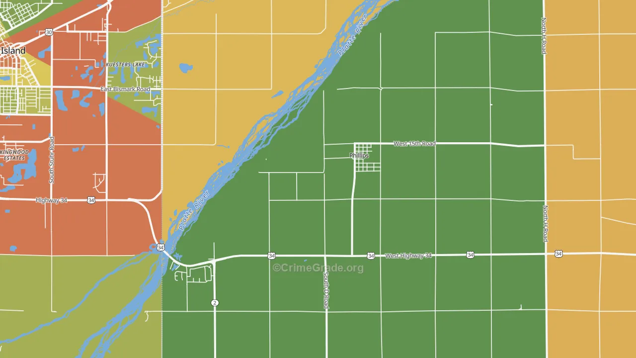 Phillips, NE Map of Theft Rates