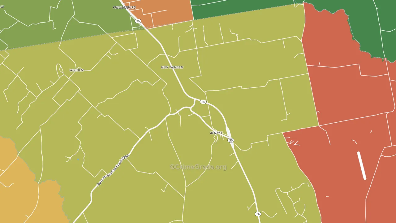 Phillipsburg, TX Map of Theft Rates