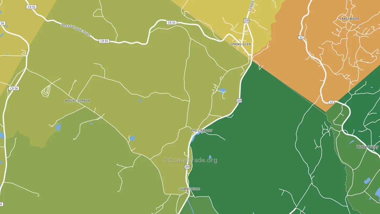 Phillipsport, NY Map of Theft Rates