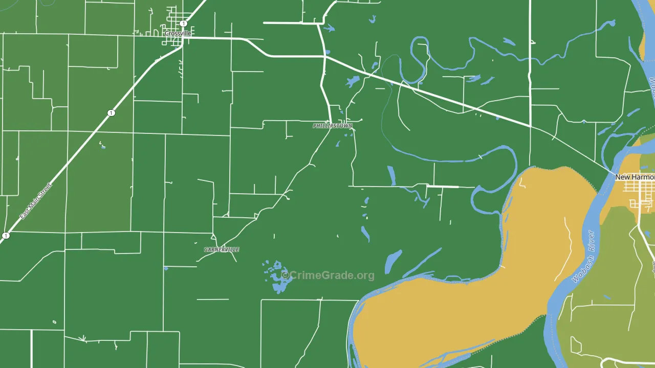 Phillipstown, IL Map of Theft Rates