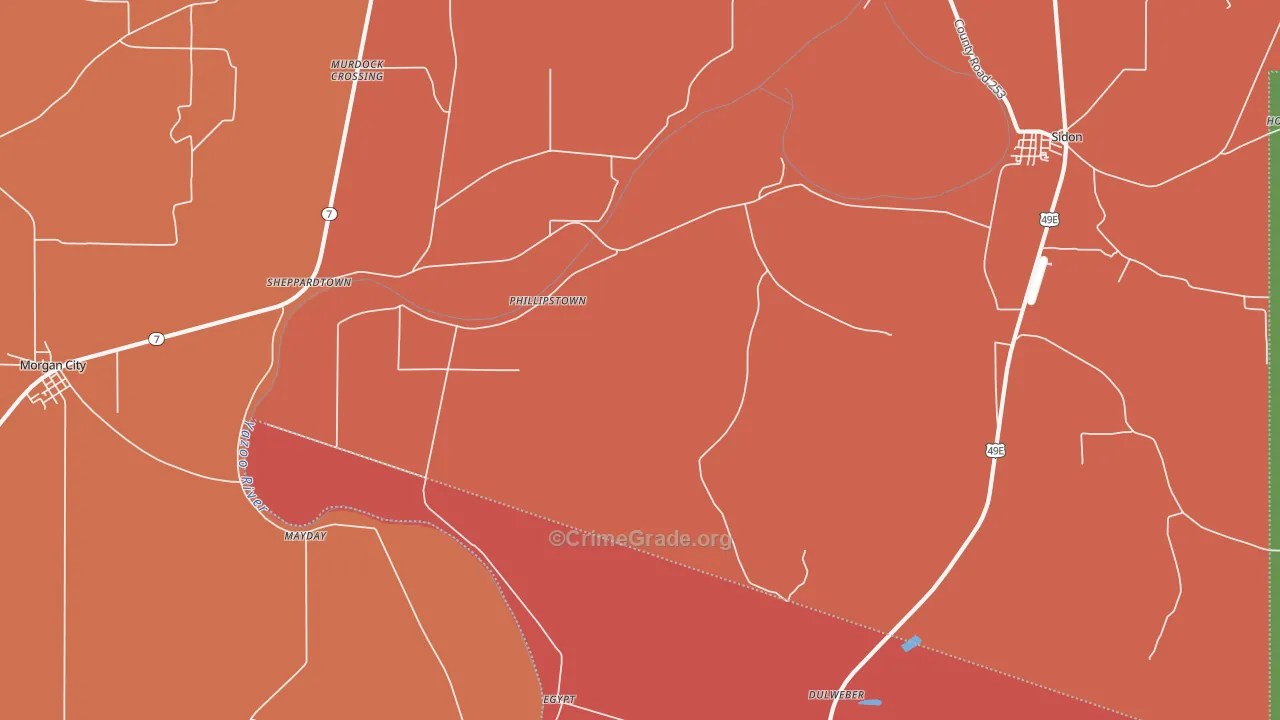 Phillipstown, MS Map of Theft Rates