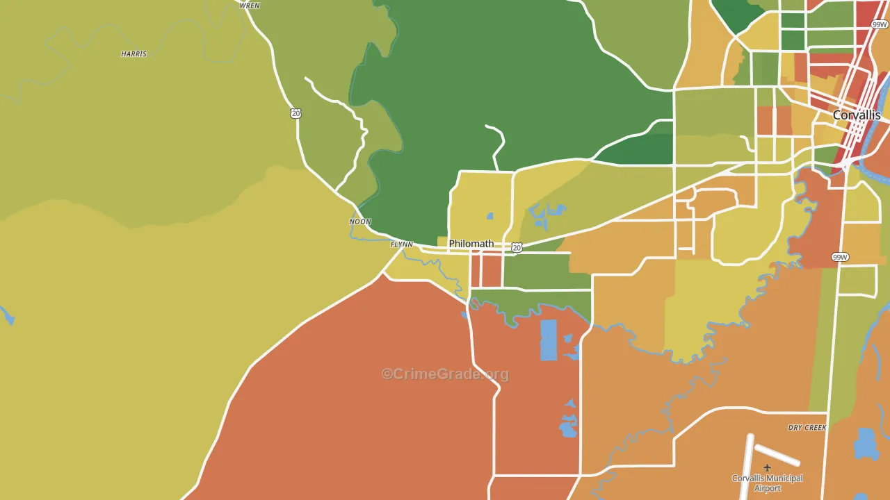 Philomath, OR Map of Theft Rates
