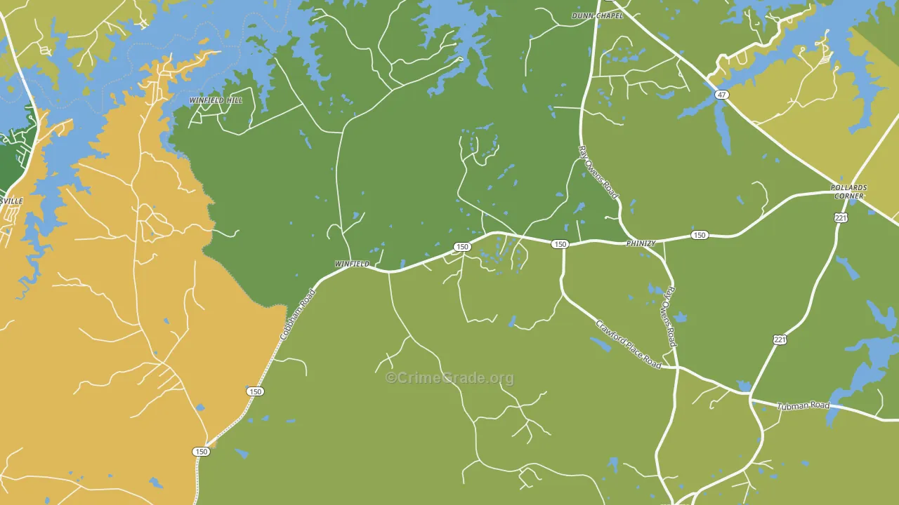Phinizy, GA Map of Theft Rates