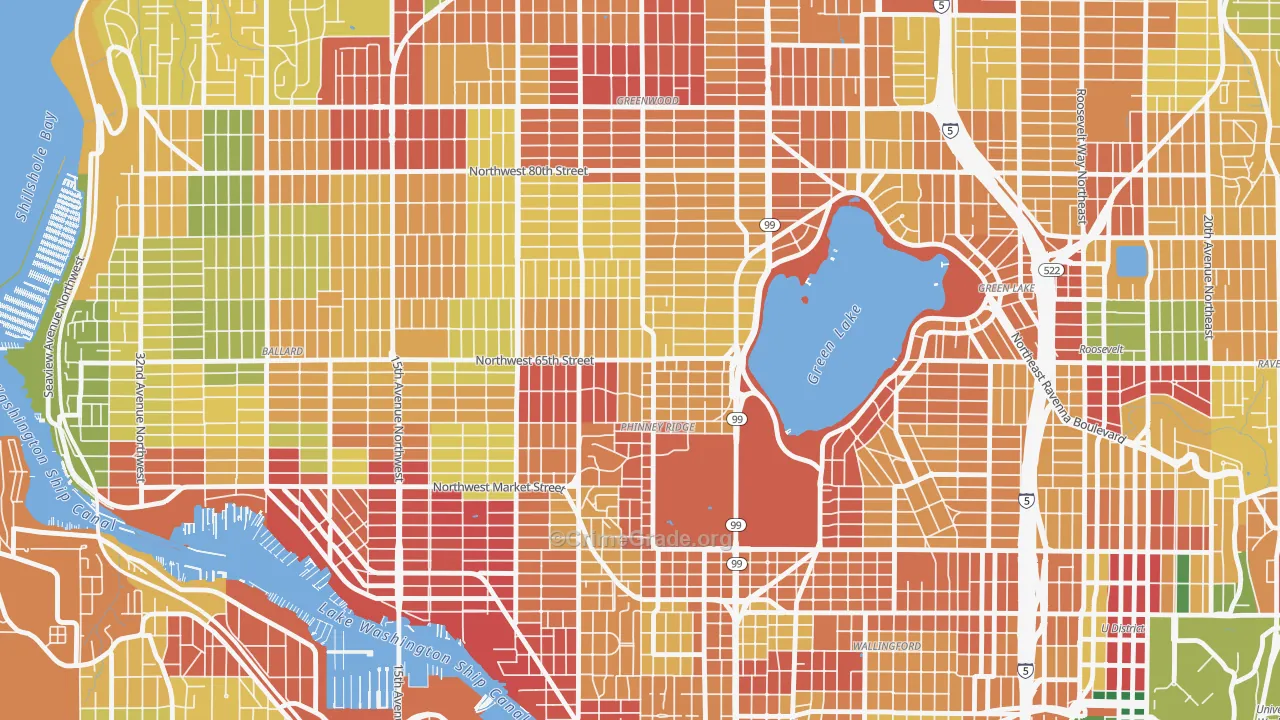 Phinney Ridge, Seattle, WA Map of Theft Rates