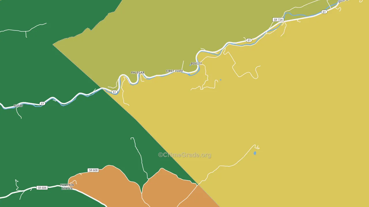 Phlegar, VA Map of Theft Rates