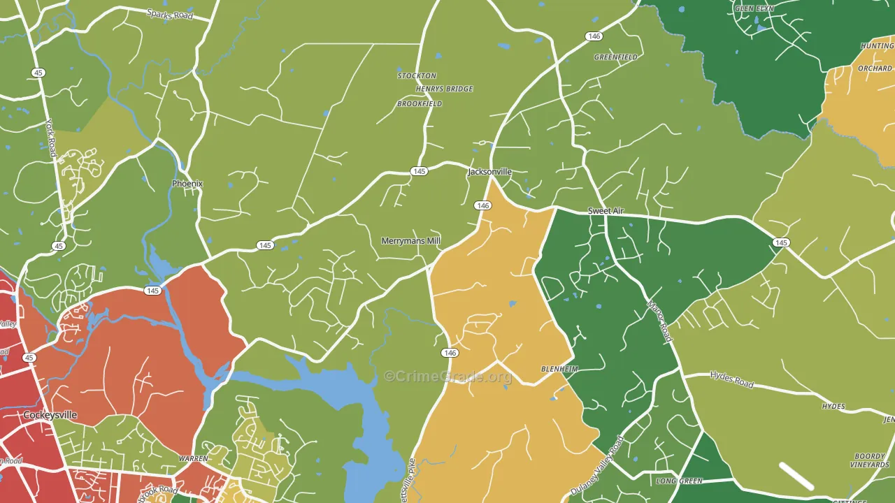Phoenix, MD Map of Theft Rates