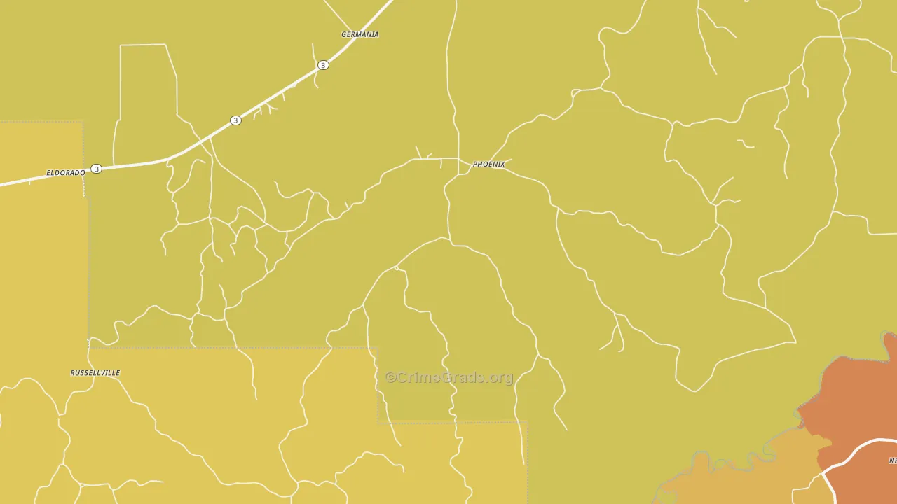 Phoenix, MS Map of Theft Rates