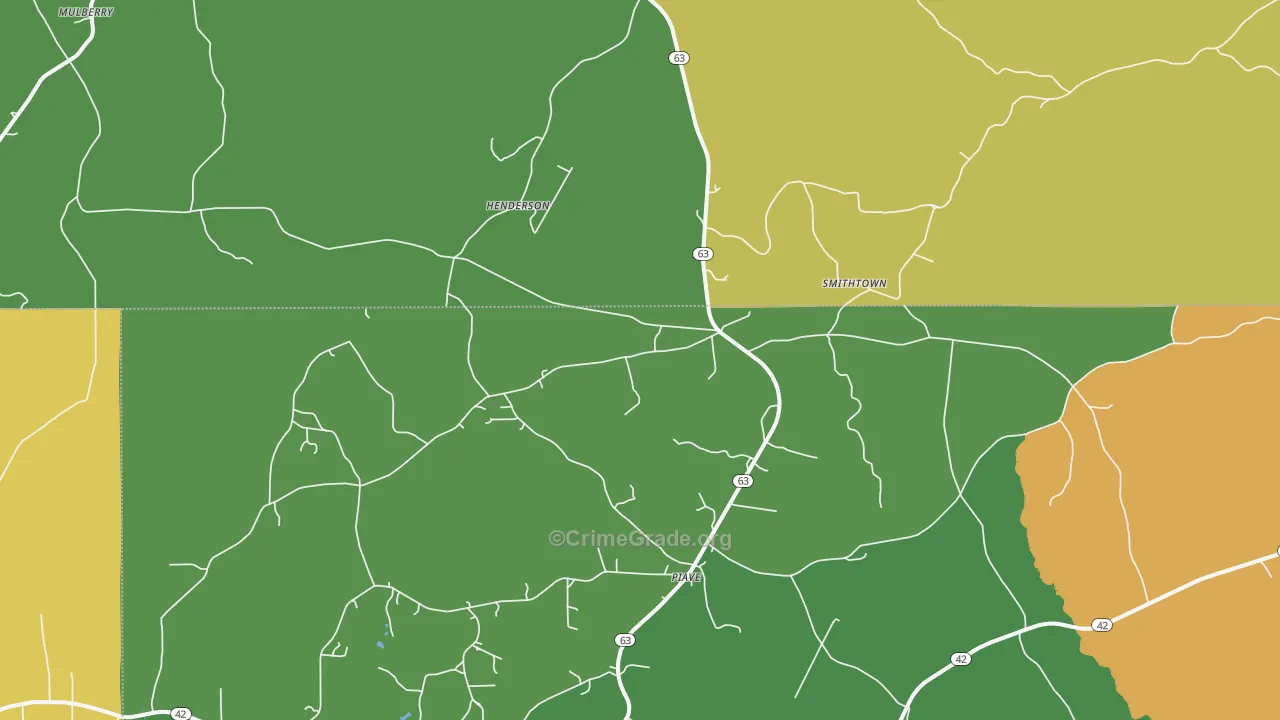 Piave, MS Map of Theft Rates