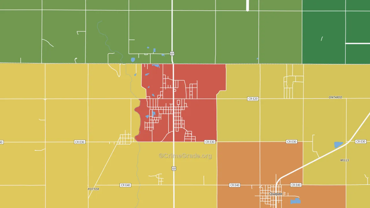 Picher, OK Map of Theft Rates