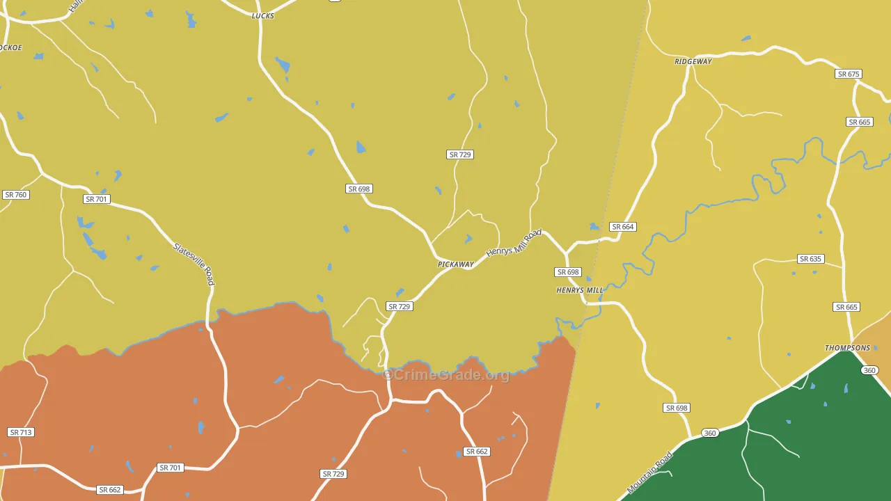 Pickaway, VA Map of Theft Rates