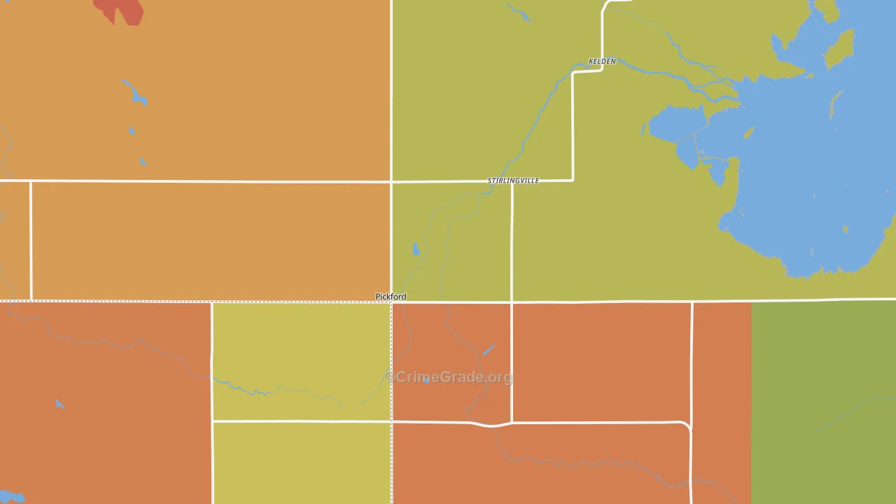 Pickford, MI Map of Theft Rates