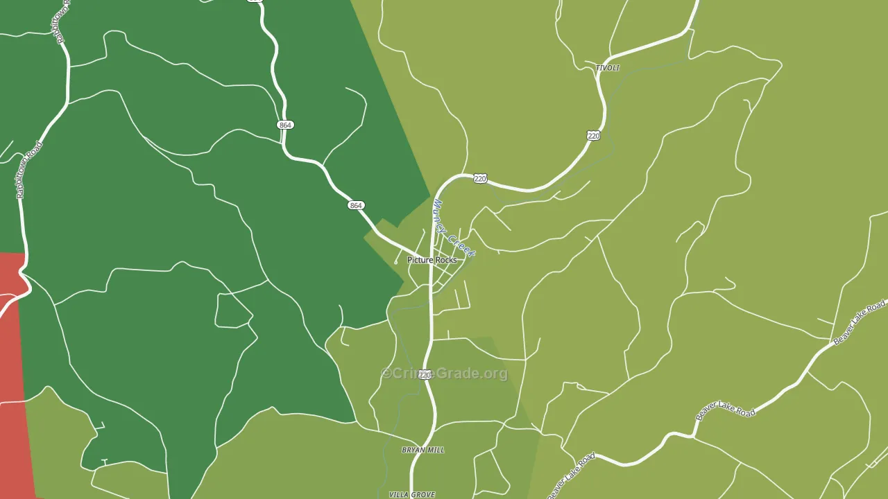 Picture Rocks, PA Map of Theft Rates