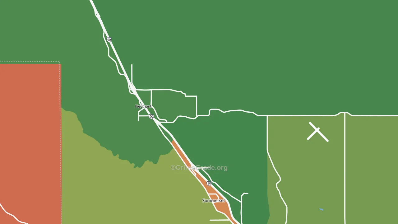 Piedmont, SD Map of Theft Rates