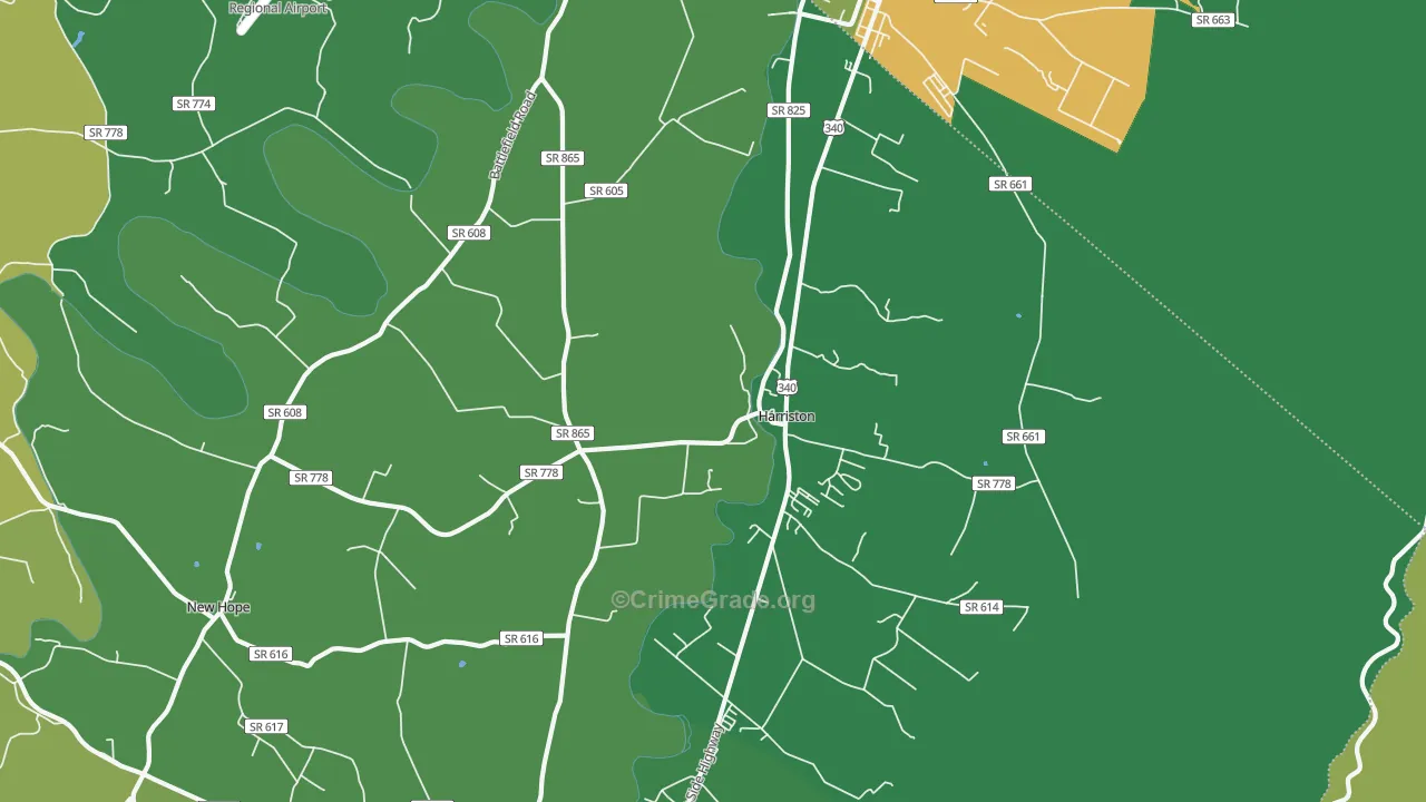 Piedmont, VA Map of Theft Rates