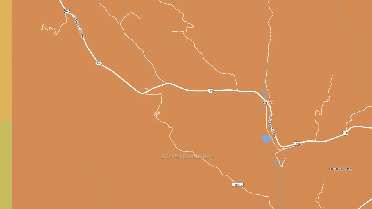 Piedra, CO Map of Theft Rates