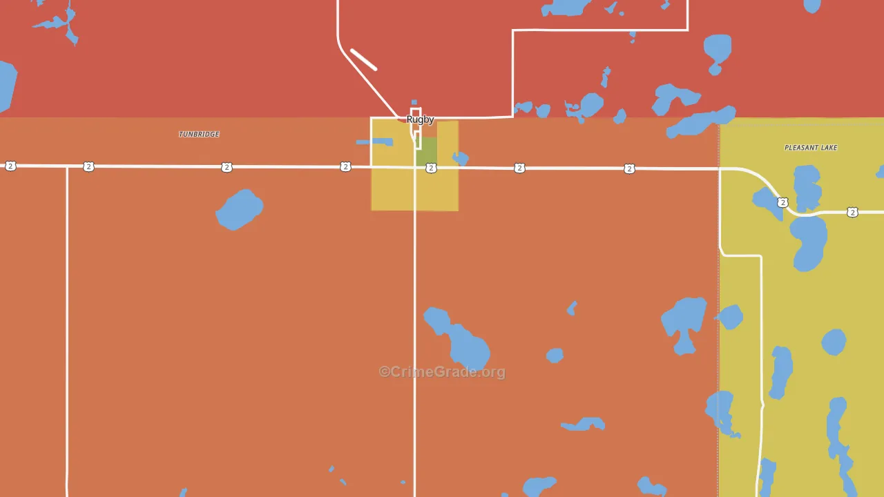 Pierce County, ND Map of Theft Rates