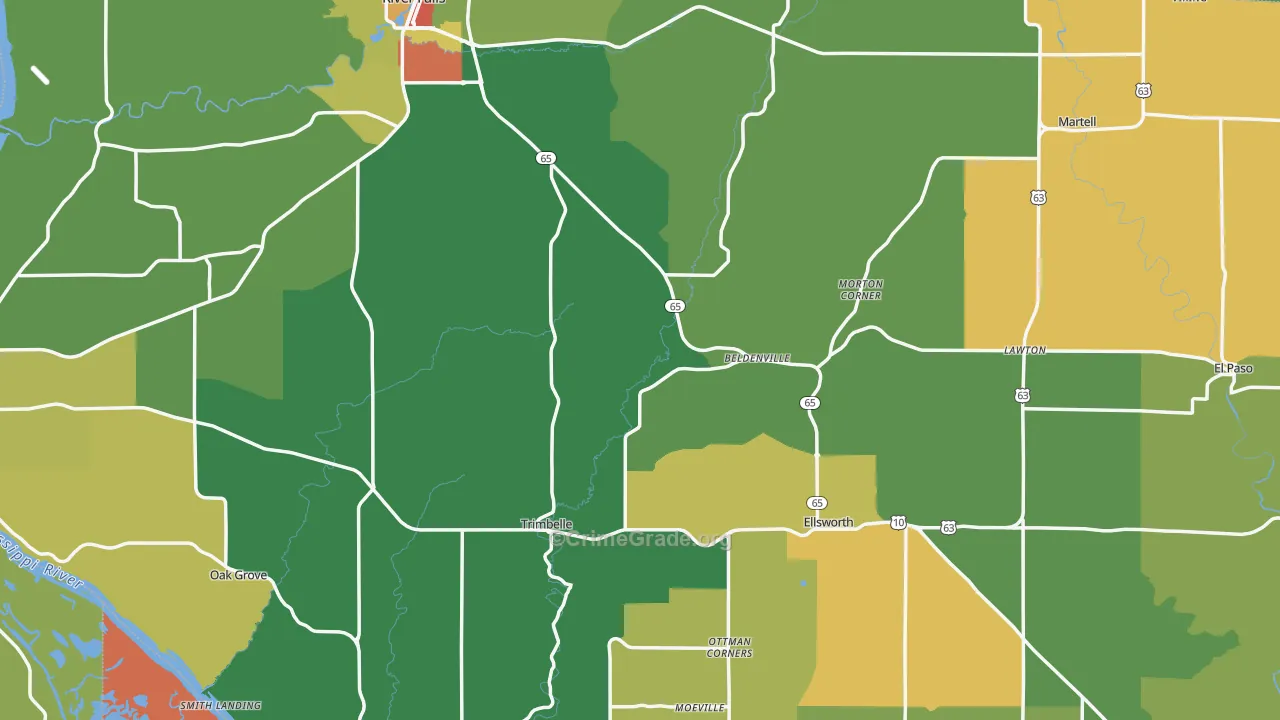 Pierce County, WI Map of Theft Rates