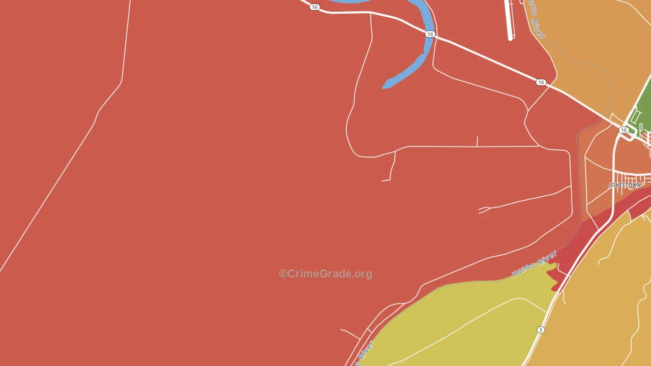 Pierce Crossroad, MS Map of Theft Rates