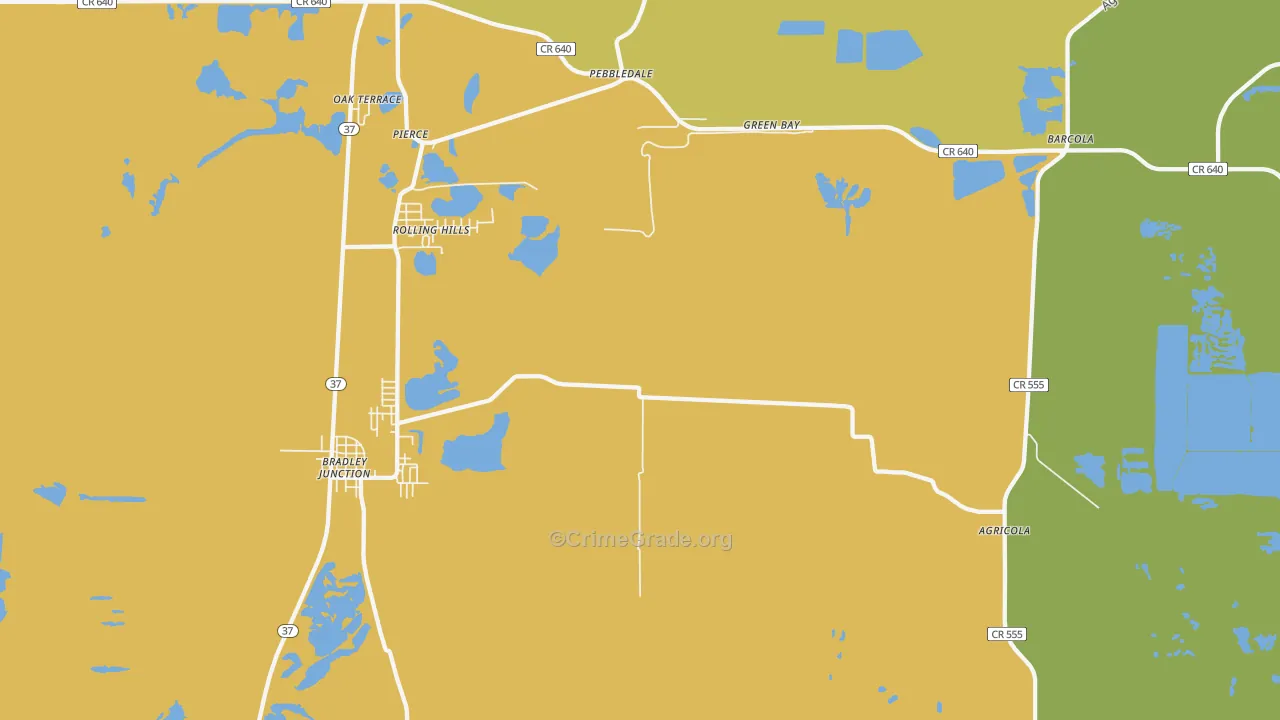 Pierce, FL Map of Theft Rates