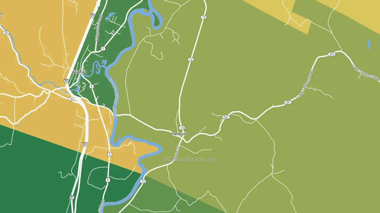 Piermont, NH Map of Theft Rates