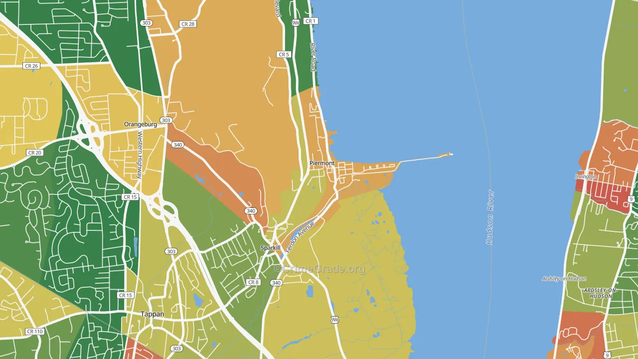 Piermont, NY Map of Theft Rates