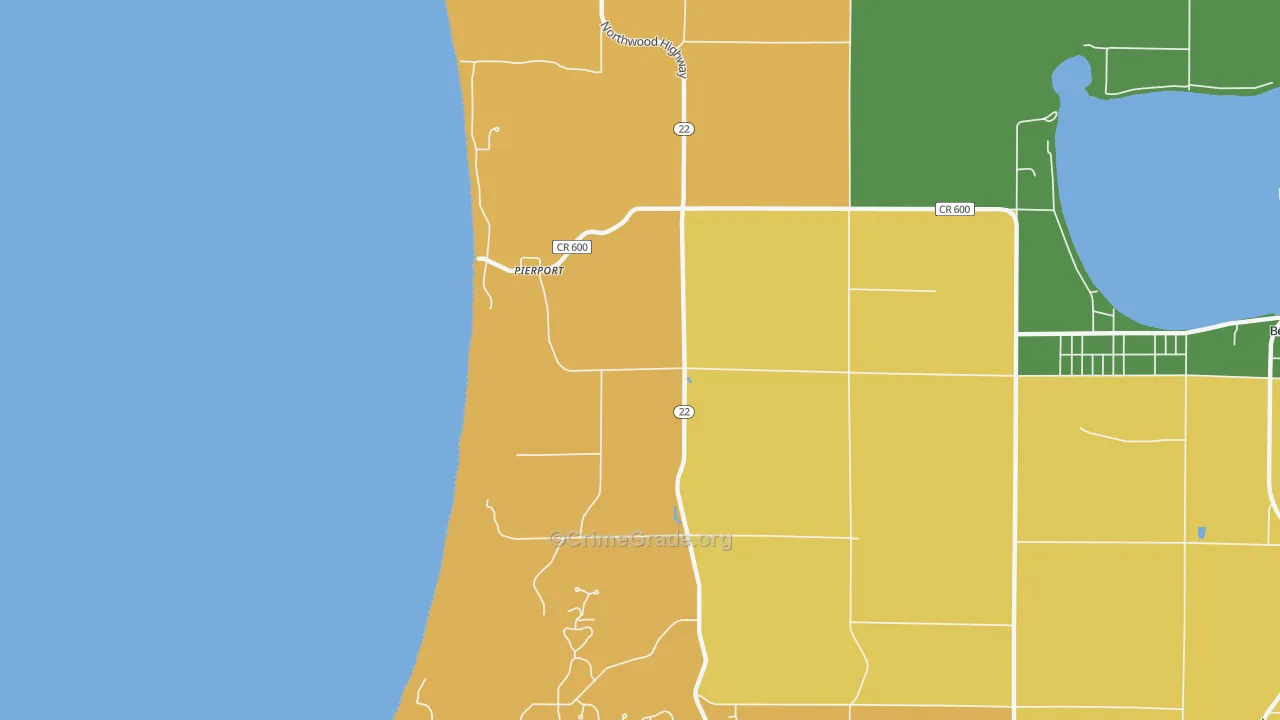 Pierport, MI Map of Theft Rates