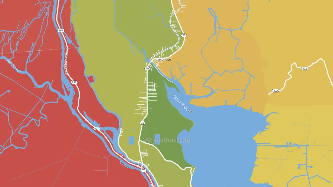 Pierre Part, LA Map of Theft Rates