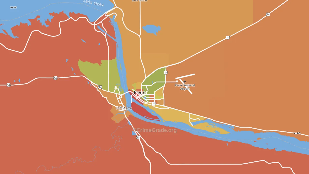 Pierre, SD Map of Theft Rates
