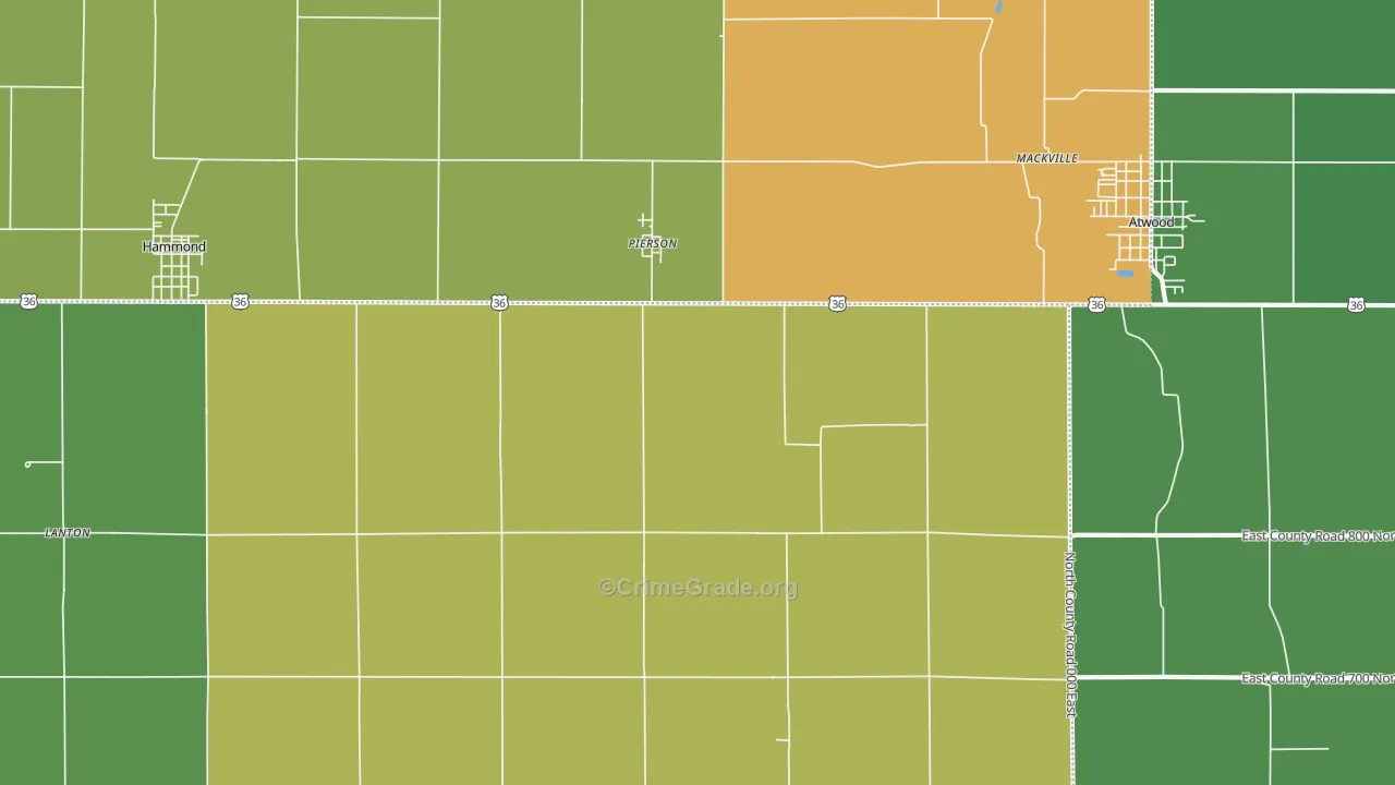 Pierson, IL Map of Theft Rates