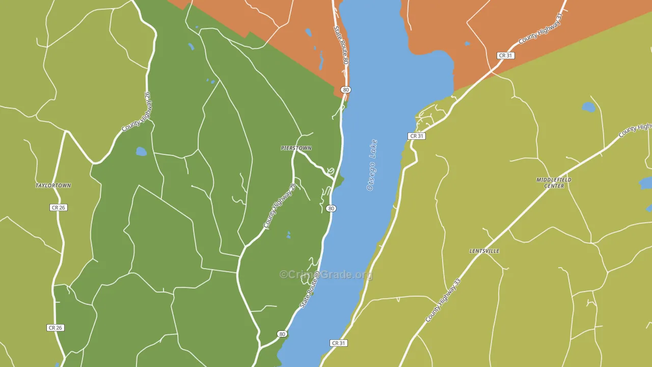 Pierstown, NY Map of Theft Rates