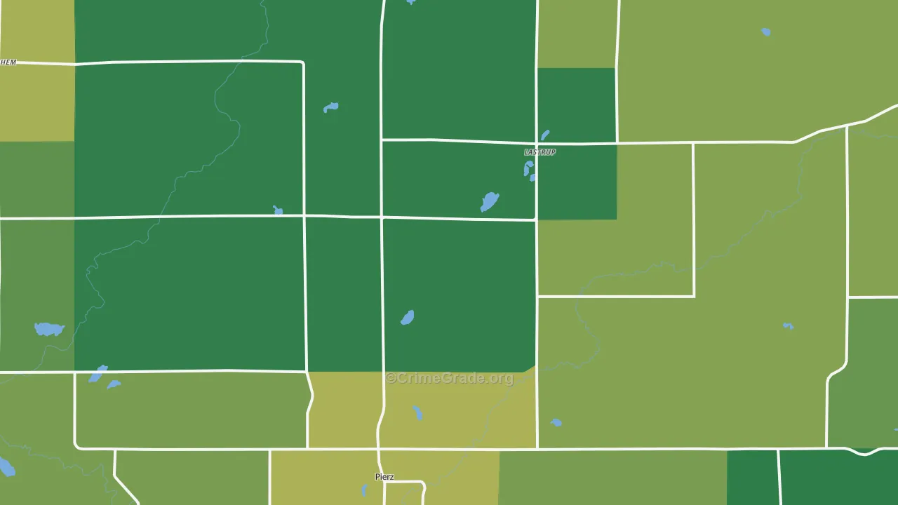 Pierz, MN Map of Theft Rates