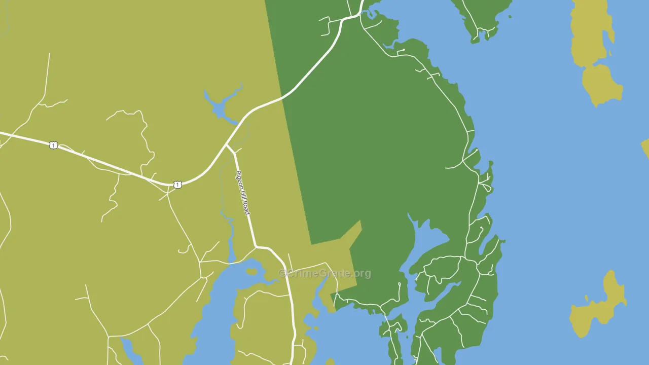 Pigeon Hill, ME Map of Theft Rates